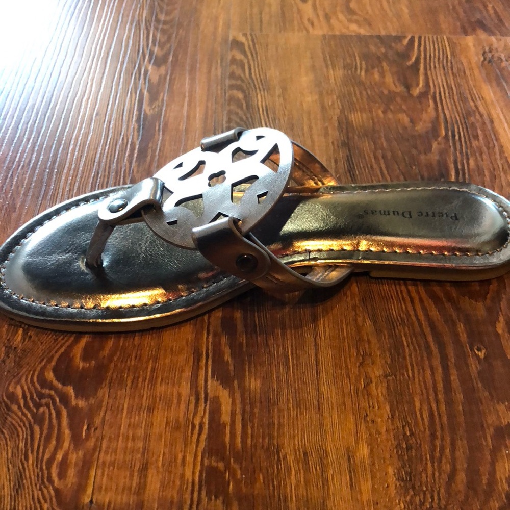 Pewter sandals